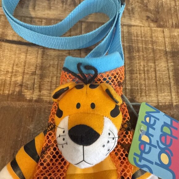 NWT Stephen Joseph Bottle Buddy Mesh Adjustable Strap Tiger Blue Lightweight - Picture 2 of 5